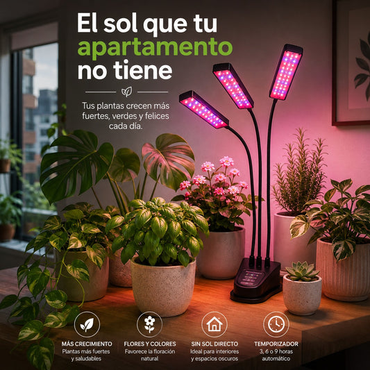 SOL INTERIOR: LAMPARA LED PARA PLANTAS FUERTES Y SANAS