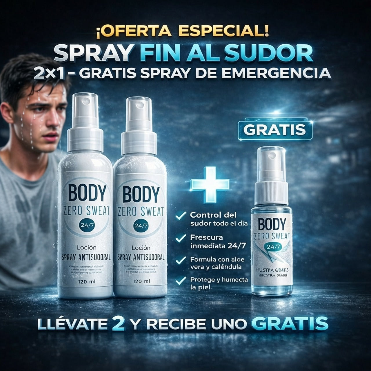 SPRAY FIN AL SUDOR 2X1 -GRATIS SPRAY DE EMERGENCIA