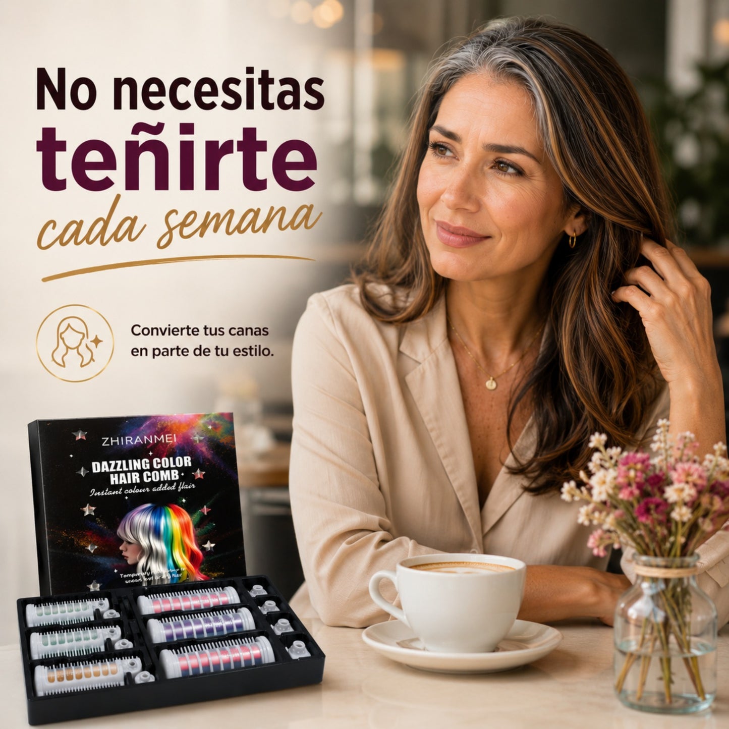 EFECTO MECHAS INSTANTÁNEO – Transforma tus canas en un look moderno en segundos