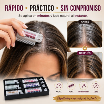 EFECTO MECHAS INSTANTÁNEO – Transforma tus canas en un look moderno en segundos