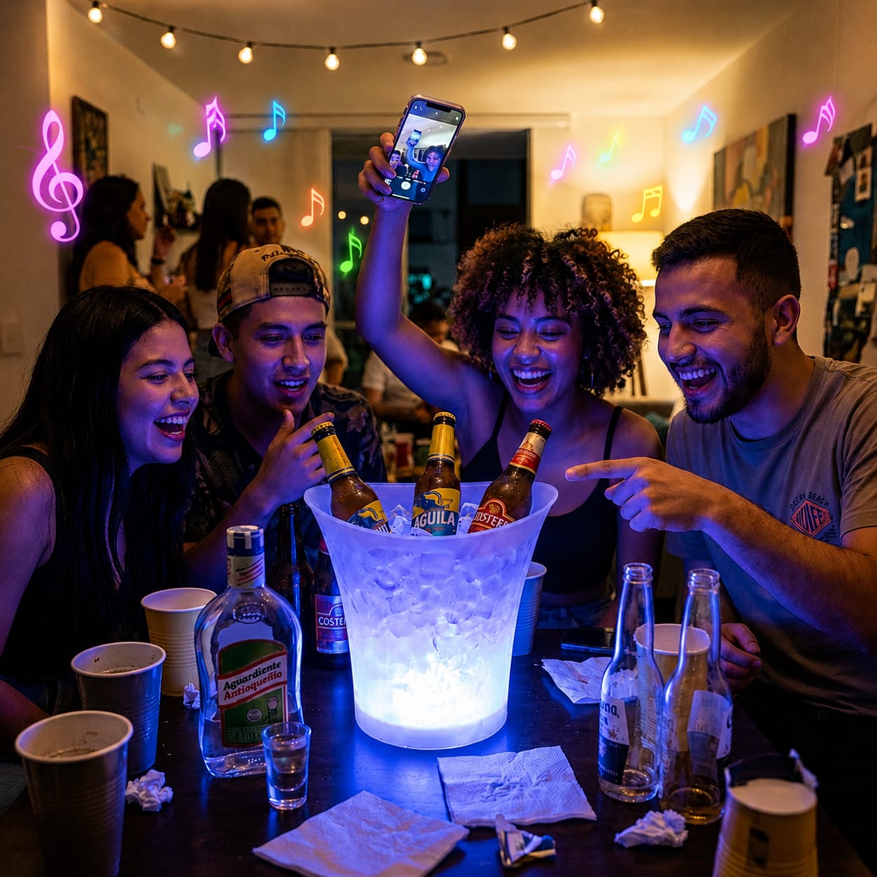 Hielera Rumba LED - Tu fiesta cambia cuando se prende la hielera.