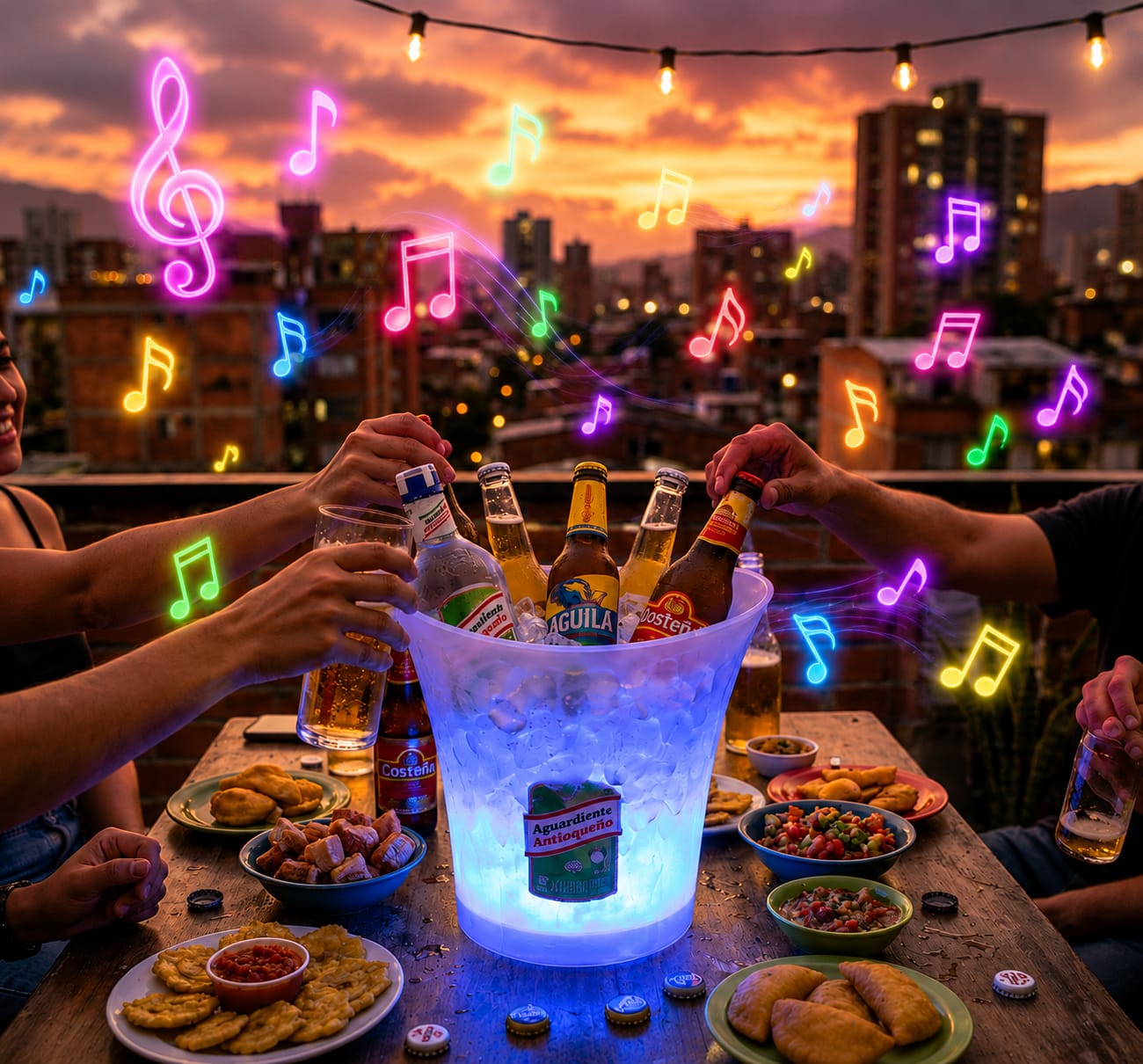 Hielera Rumba LED - Tu fiesta cambia cuando se prende la hielera.
