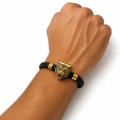 Garra de tigre: Pulsera bañada en oro + estuche premium