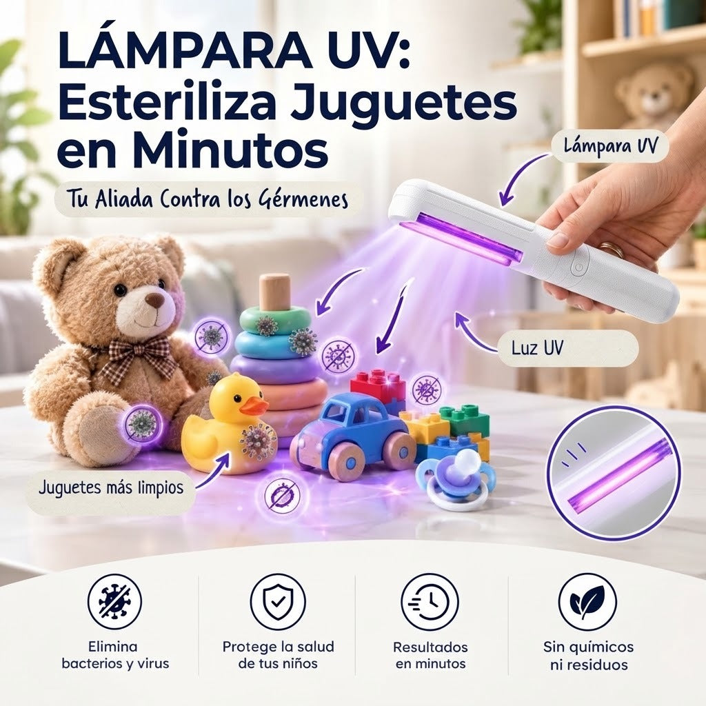 Lámpara UV: Esteriliza Juguetes en Minutos -Tu Aliada Contra los Gérmenes