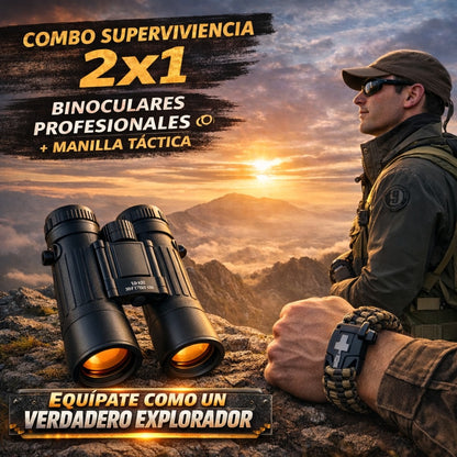 VISIÓN EXTREMA BINOCULARES PRO + MANILLA SUPERVIVENCIA