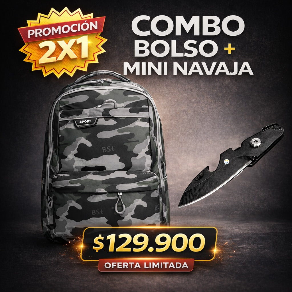 BOLSO SUPERVIVENCIA CON MINI NAVAJA OCULTA.