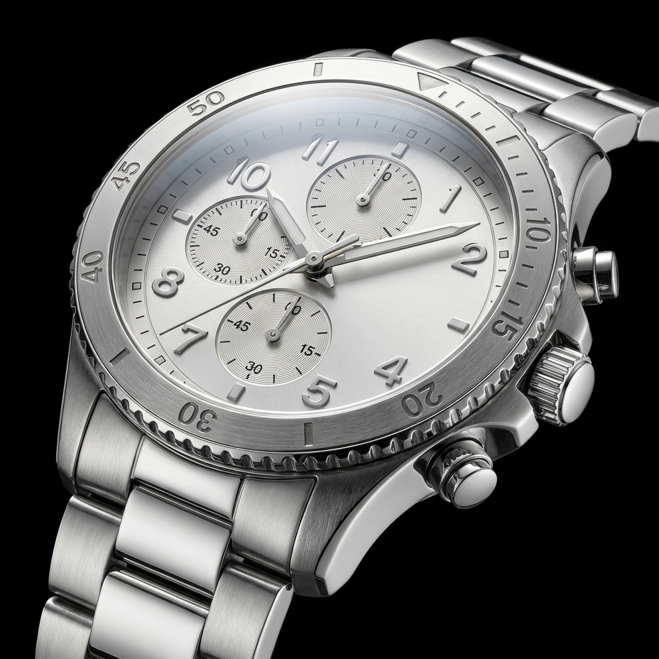 Set Hombre de Acero: Reloj, Billetera, Llavero y Lapicero + en estuche de regalo.