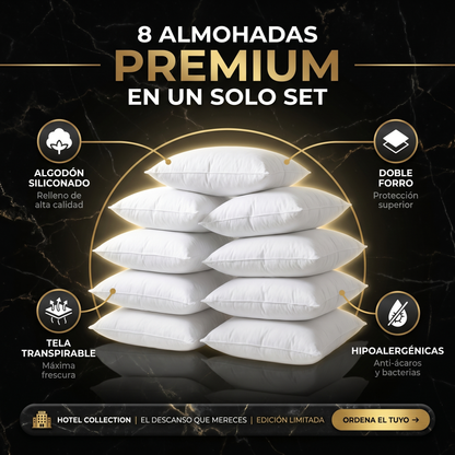 Almohadas Hotel 5 estrellas: Set de 8 almohadas premium
