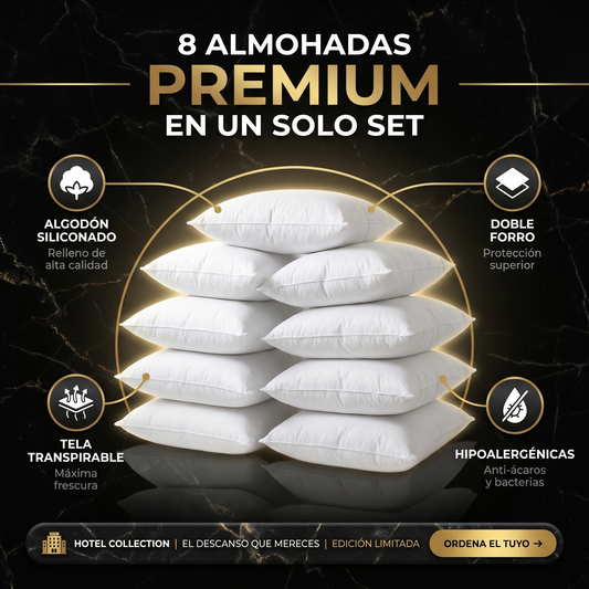 Almohadas Hotel 5 estrellas: Set de 8 almohadas premium
